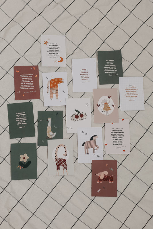 15 Minikärtchen mit Bibelversen - A7