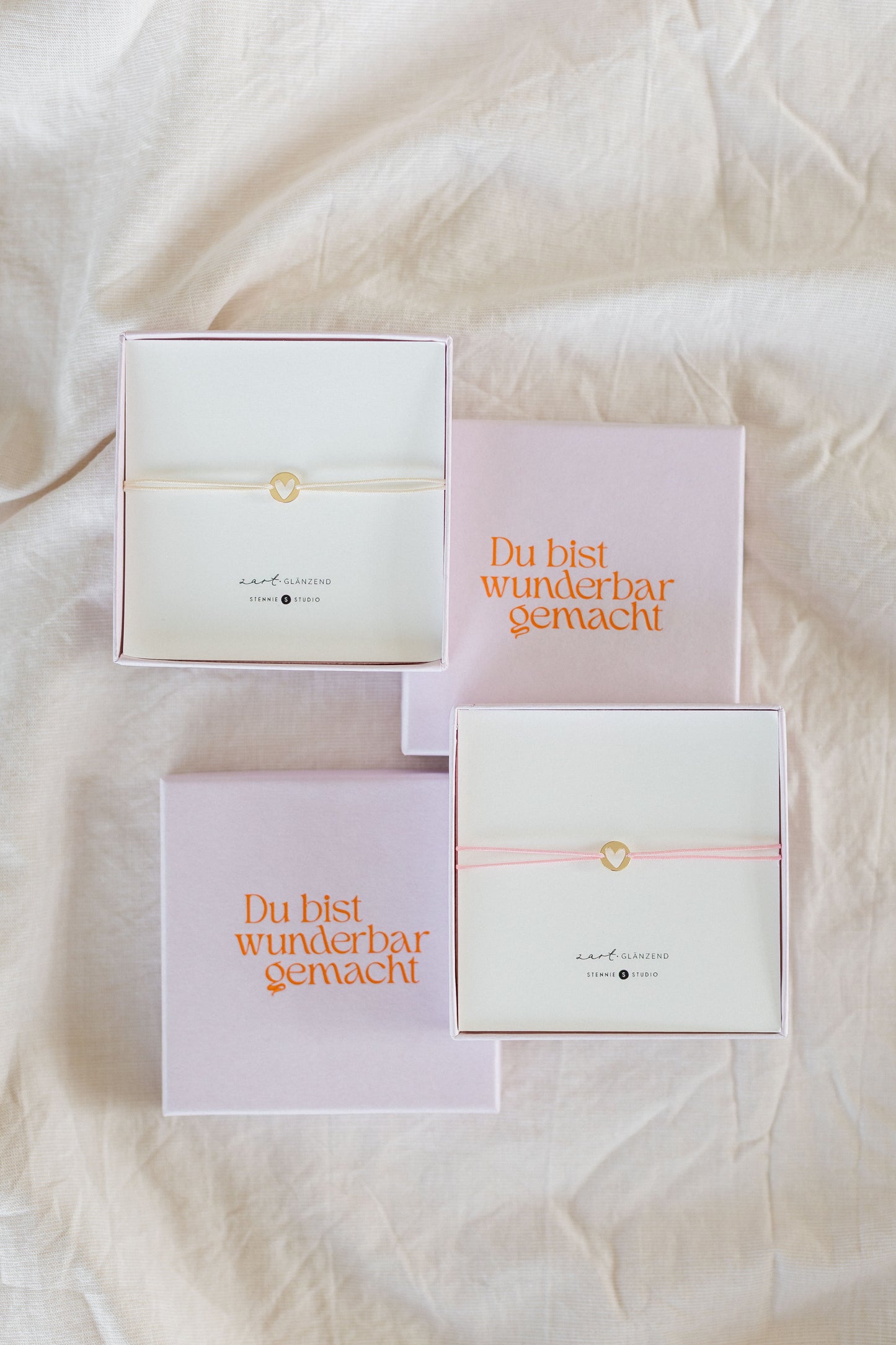 Du bist wunderbar gemacht – zartes goldenes Herzarmband in zwei Farben