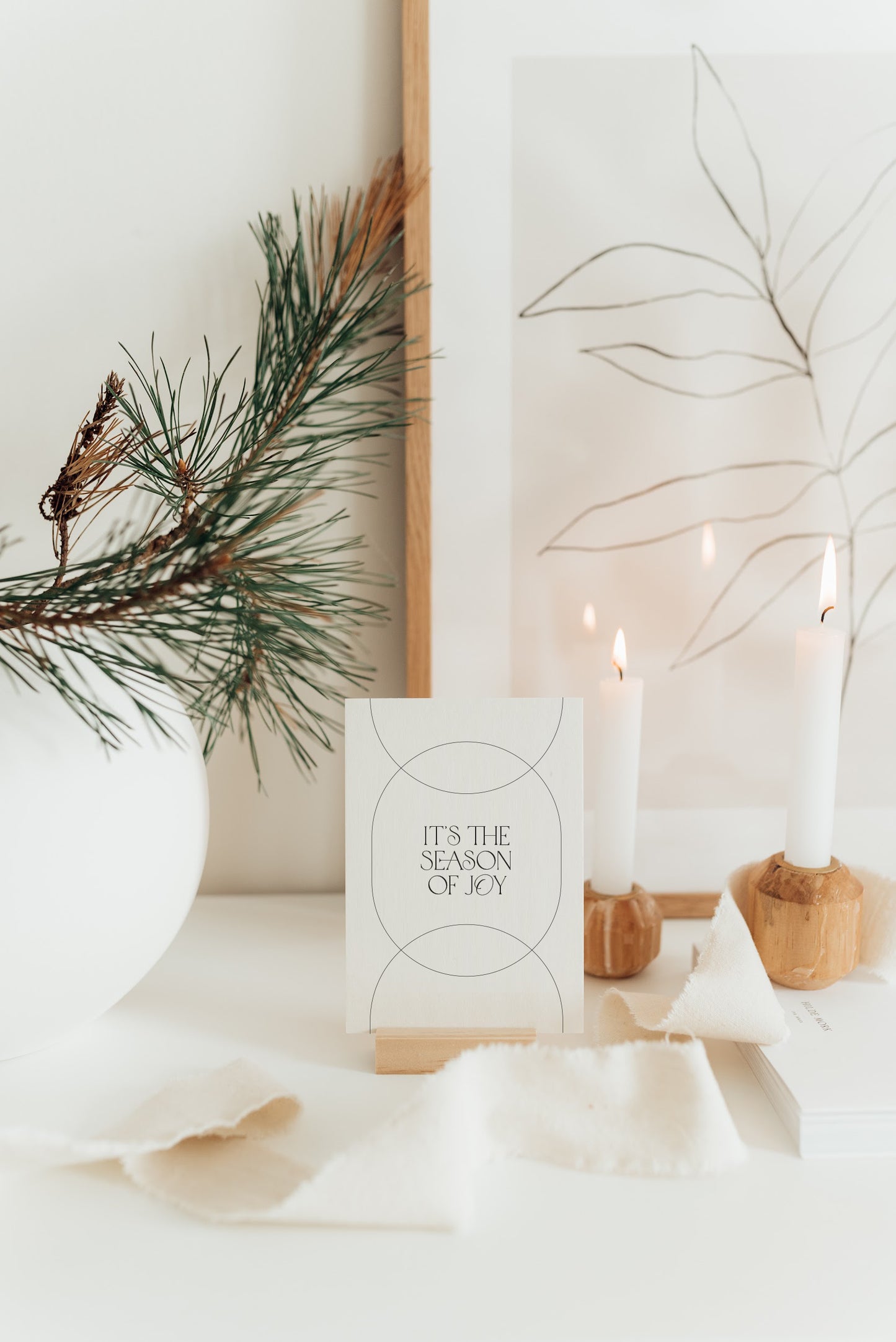 SEASON OF JOY - Weihnachtskarte A6 auf Schilfpapier - Letzte Chance!