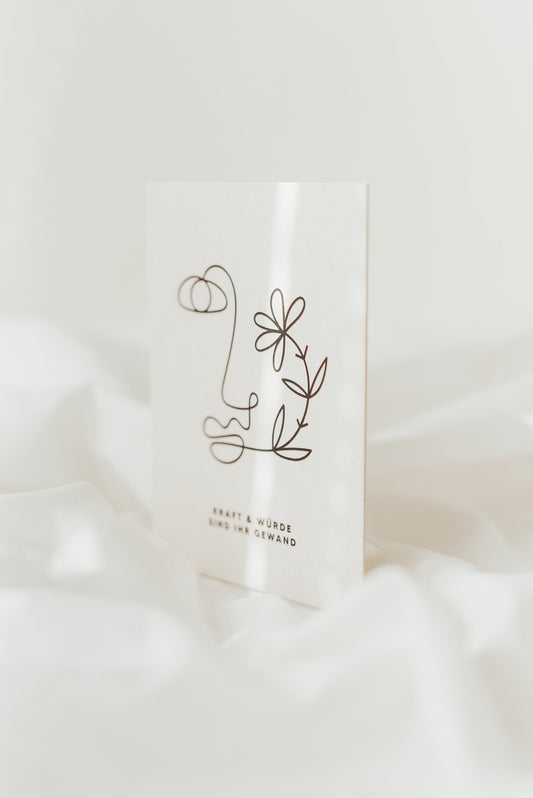 Kraft und Würde - Karte A6 auf Schilfpapier