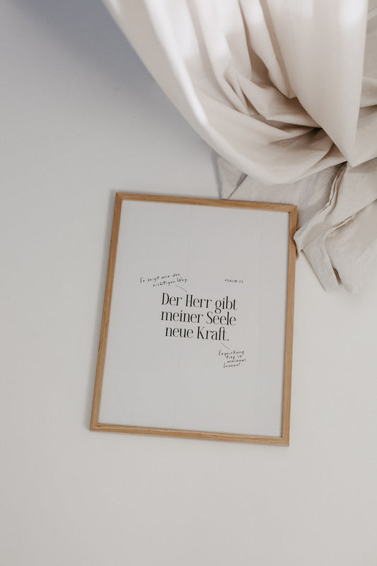 Kraft - Psalm 23 mit Patina - Poster 30x40 cm