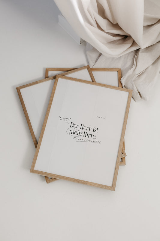 HIRTE - Psalm 23 mit Patina - Poster 30x40 cm