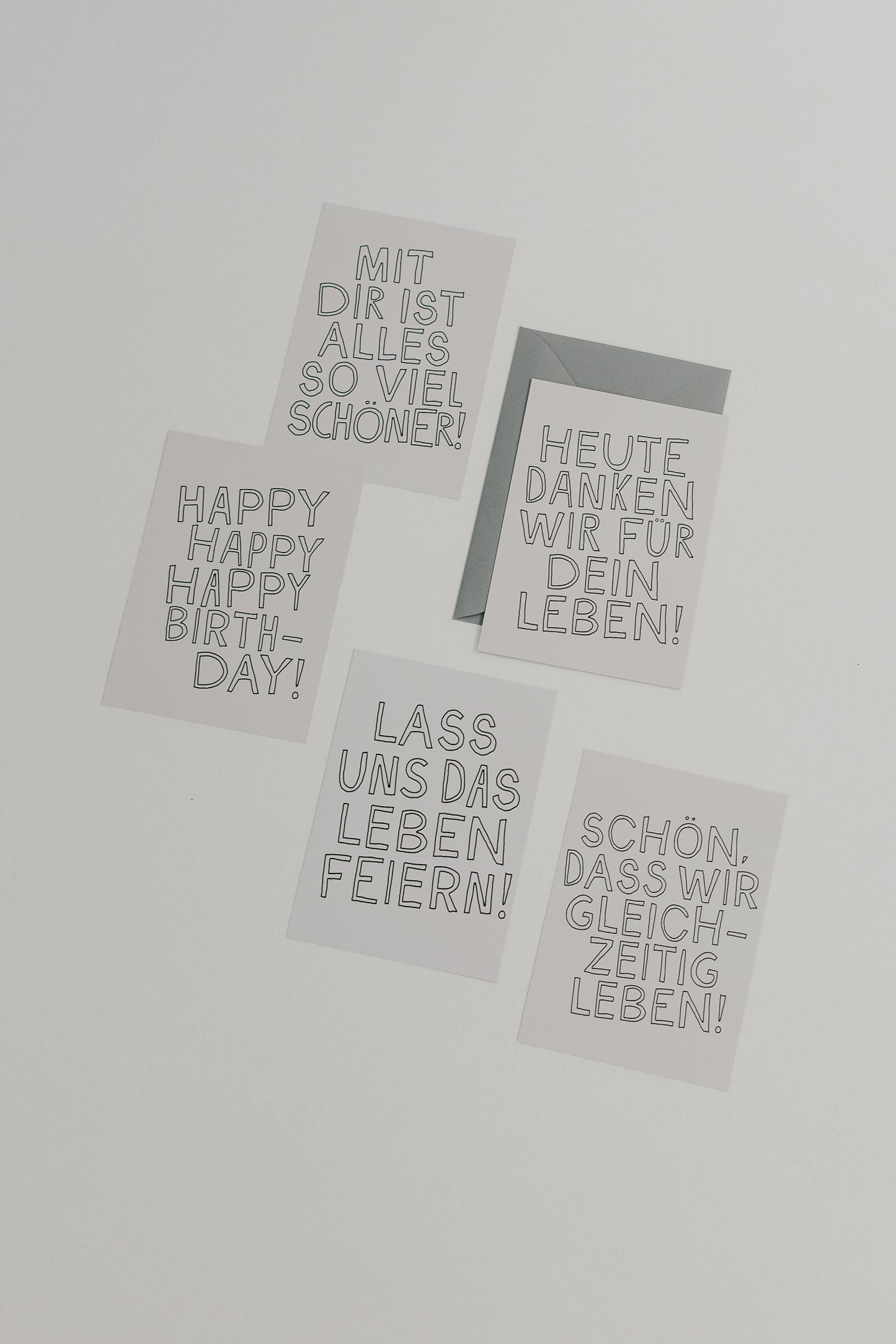 Lass uns das Leben feiern - Postkartenset mit fünf Anlasskarten