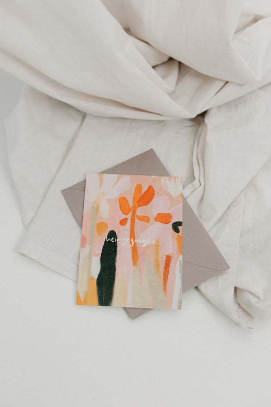 Heimgegangen - Karte A6 auf Schilfpapier mit Umschlag