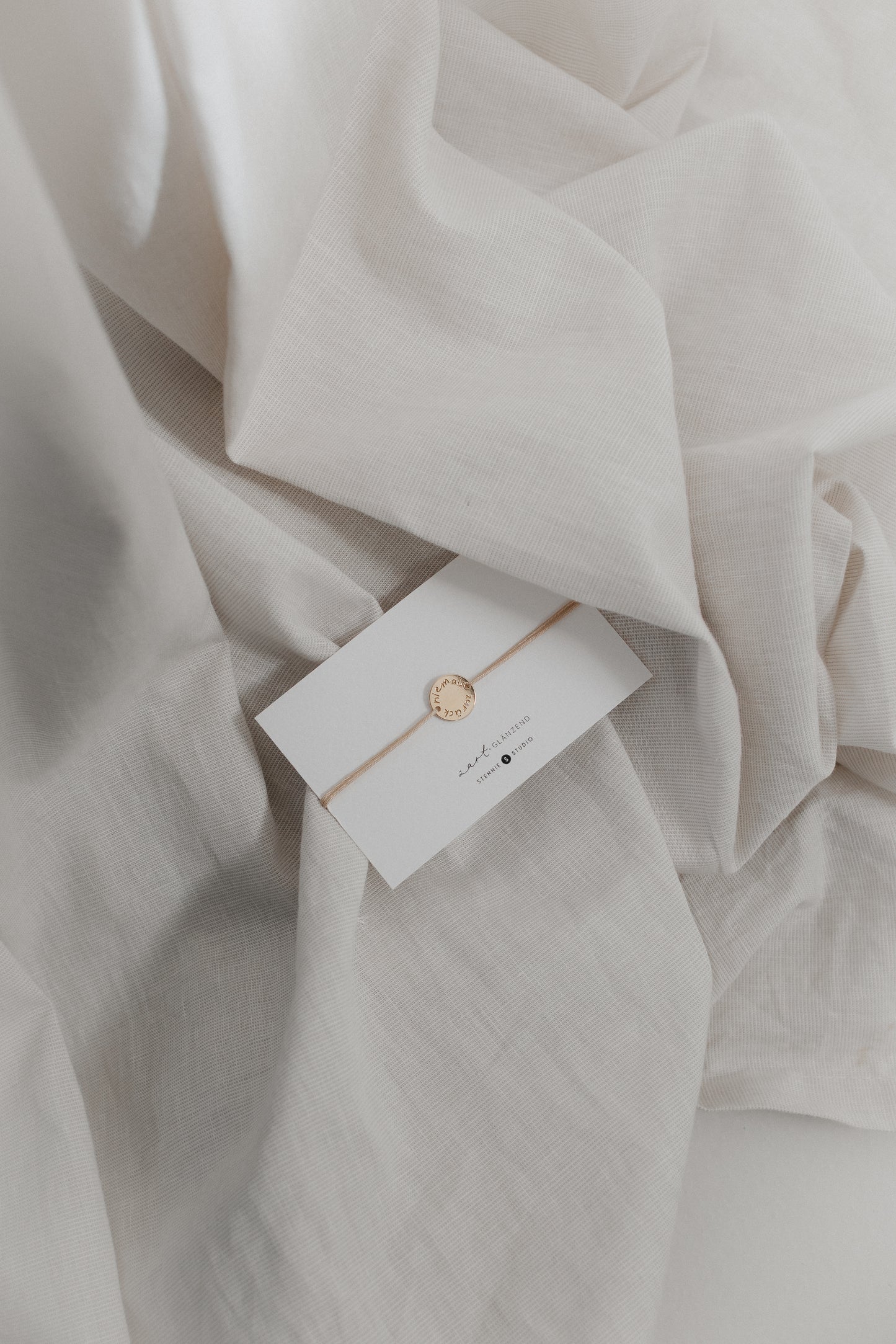 Niemals zurück - Armband mit Karte & Stoffbeutel