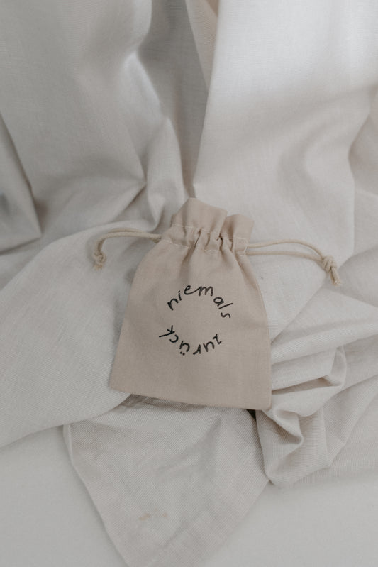 Niemals zurück - Armband mit Karte & Stoffbeutel