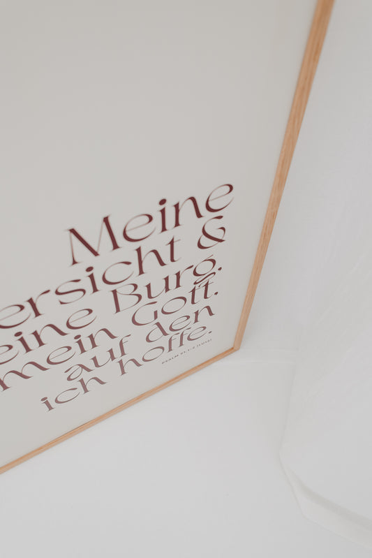 Wer unter dem Schirm - beiges Poster in 50x70 cm