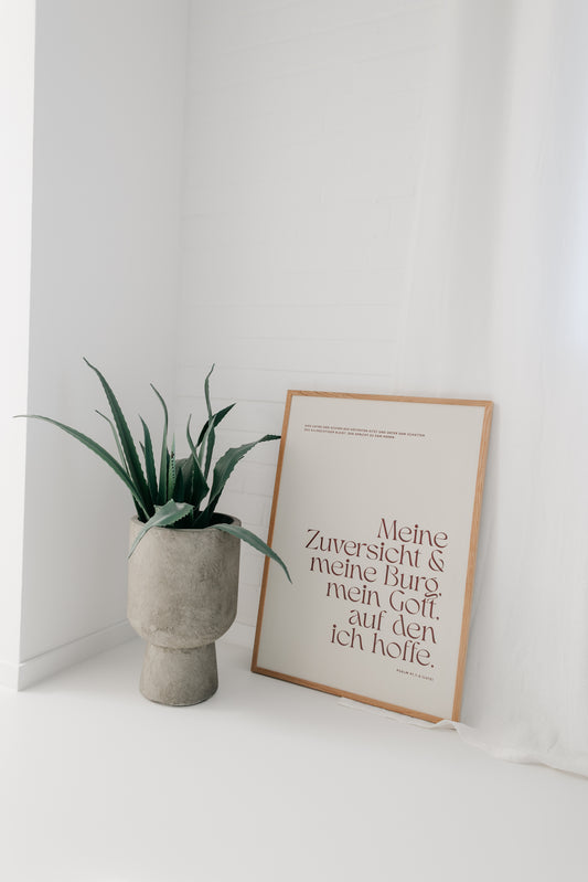 Wer unter dem Schirm - beiges Poster in 50x70 cm