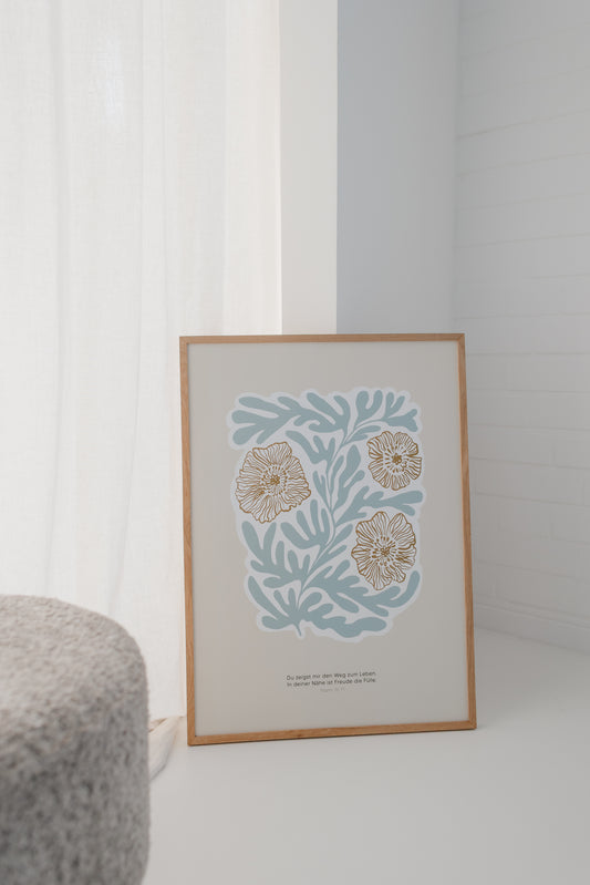 Du zeigst mir den Weg zum Leben - beiges Poster in 50x70 cm