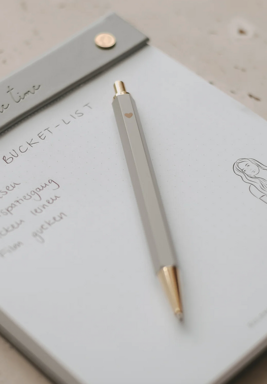 Kugelschreiber Herz - grau oder schwarz