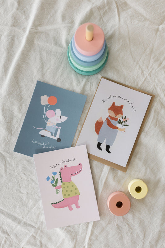 Kartenset "Wie schön, dass es dich gibt" - A6