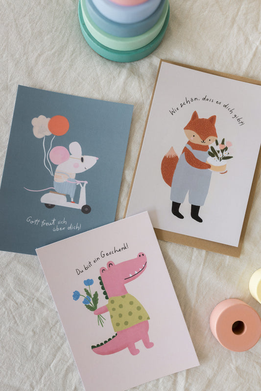 Kartenset "Wie schön, dass es dich gibt" - A6
