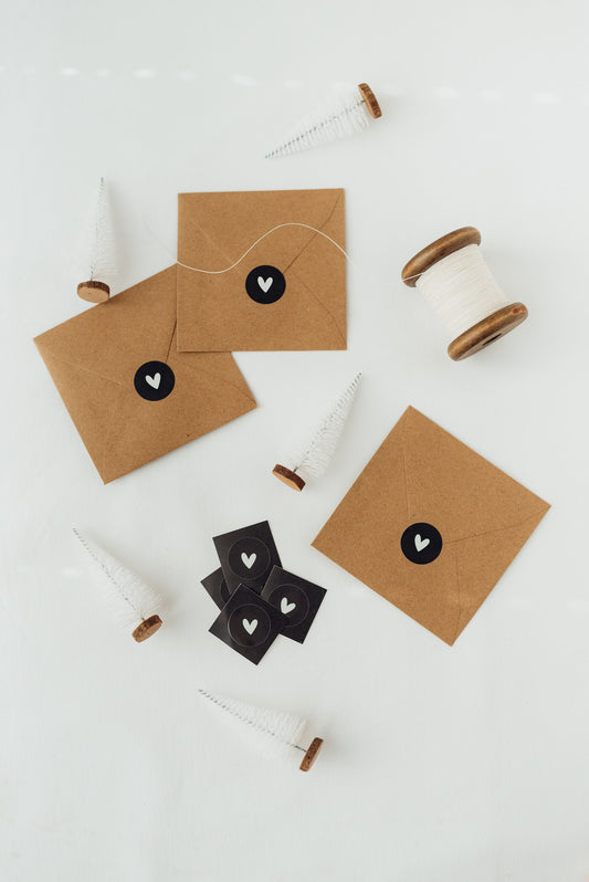 10 Mini-Aufkleber "Herz"