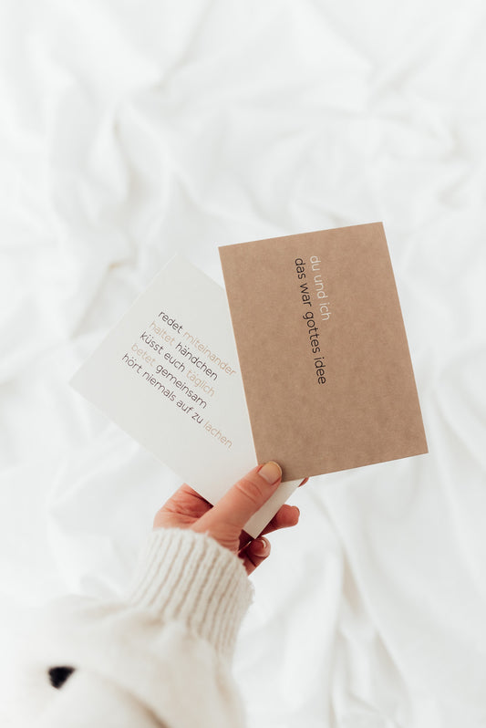 Ehe - Postkartenset mit zwei Karten aus Schilfpapier