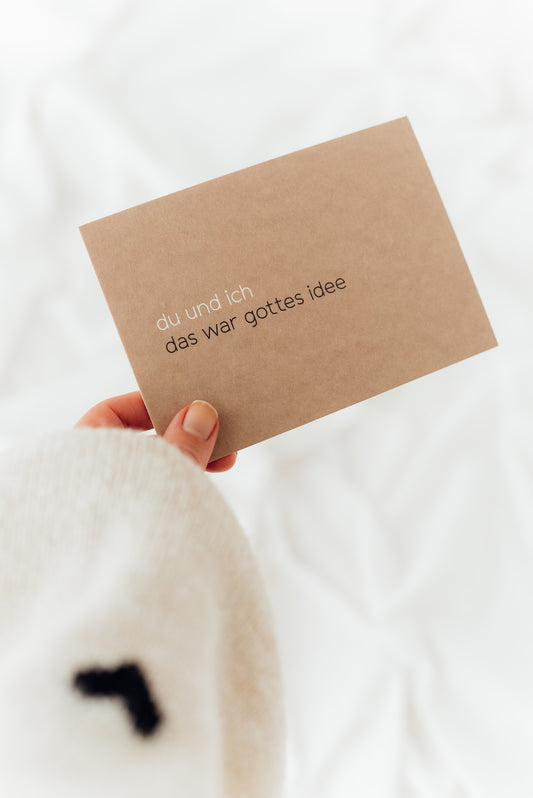 Du und Ich - das war Gottes Idee - Postkarte A6 auf Schilfpapier