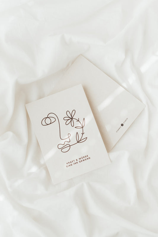Kraft und Würde - Karte A6 auf Schilfpapier